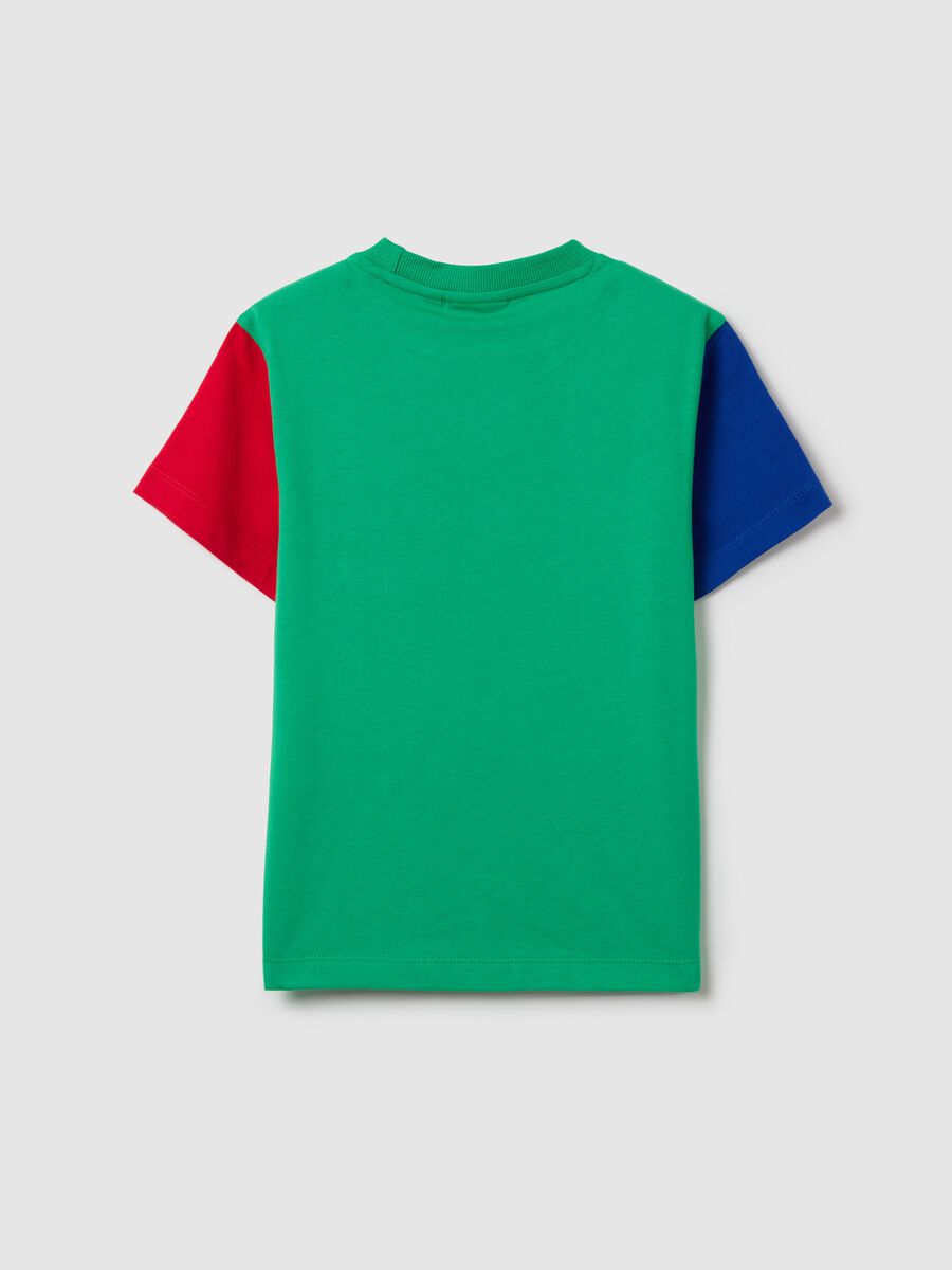 Colourblock cotton T-shirt with Super Mario™ print_1