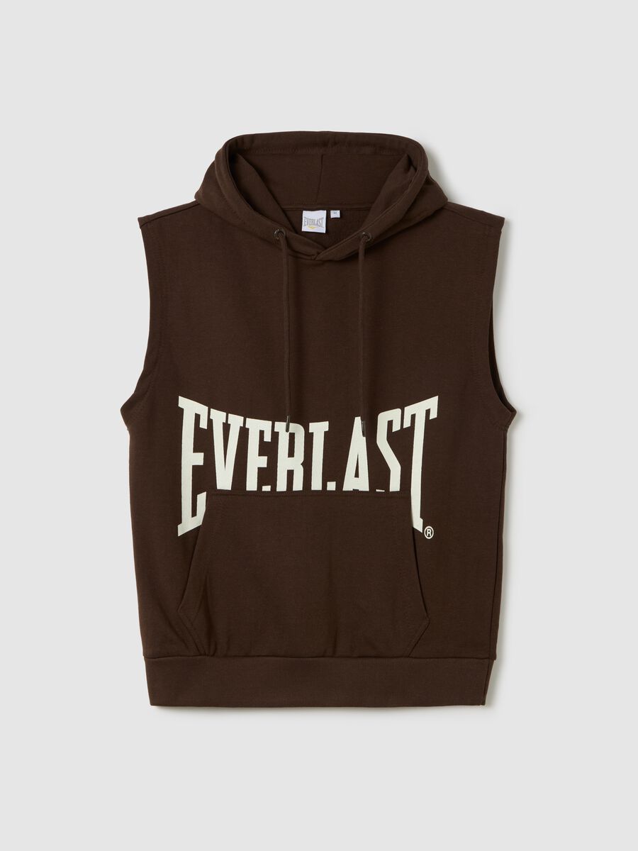 Brown sleeveless sweatshirt with print_4