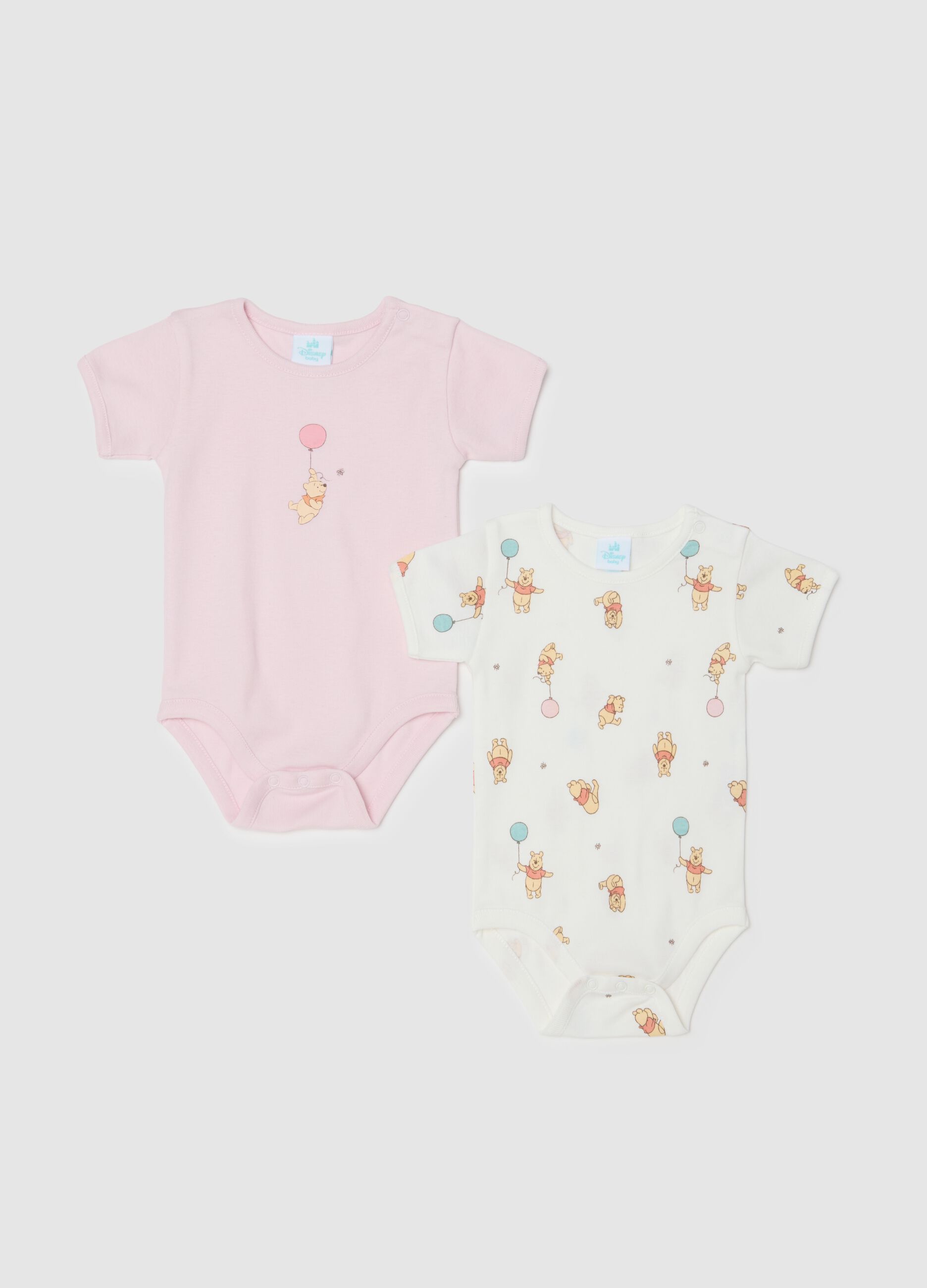 Pack of multicolour baby bodysuits in pure cotton with prints