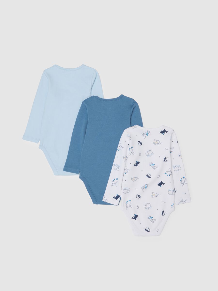 Tripack body da neonato in puro cotone multicolor a maniche lunghe_1