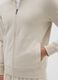 Beige cotton blend zip sweatshirt_3