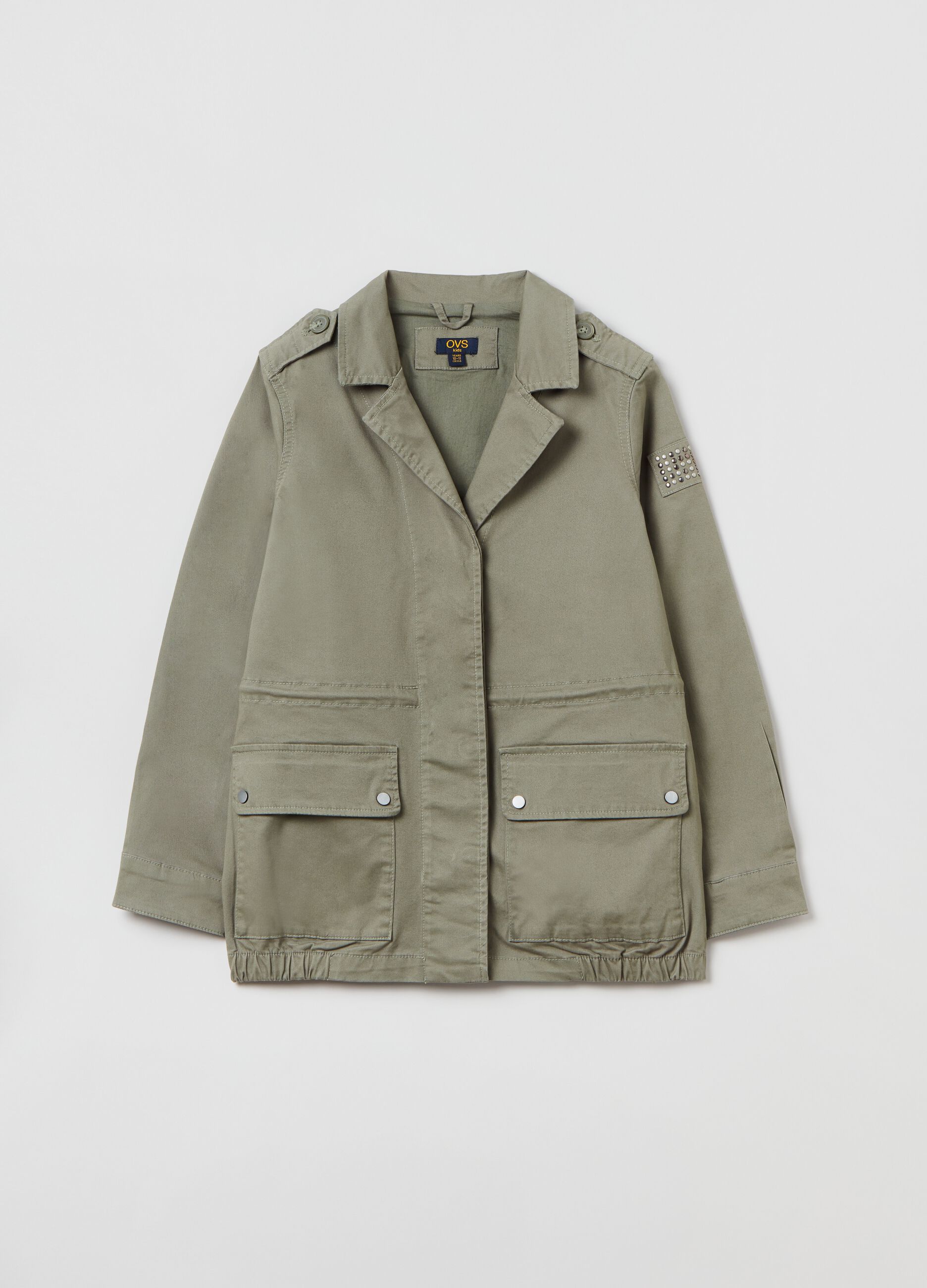 Giacca militare con ricamo farfalla_0