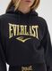 Black cotton blend hoodie with Everlast print_3