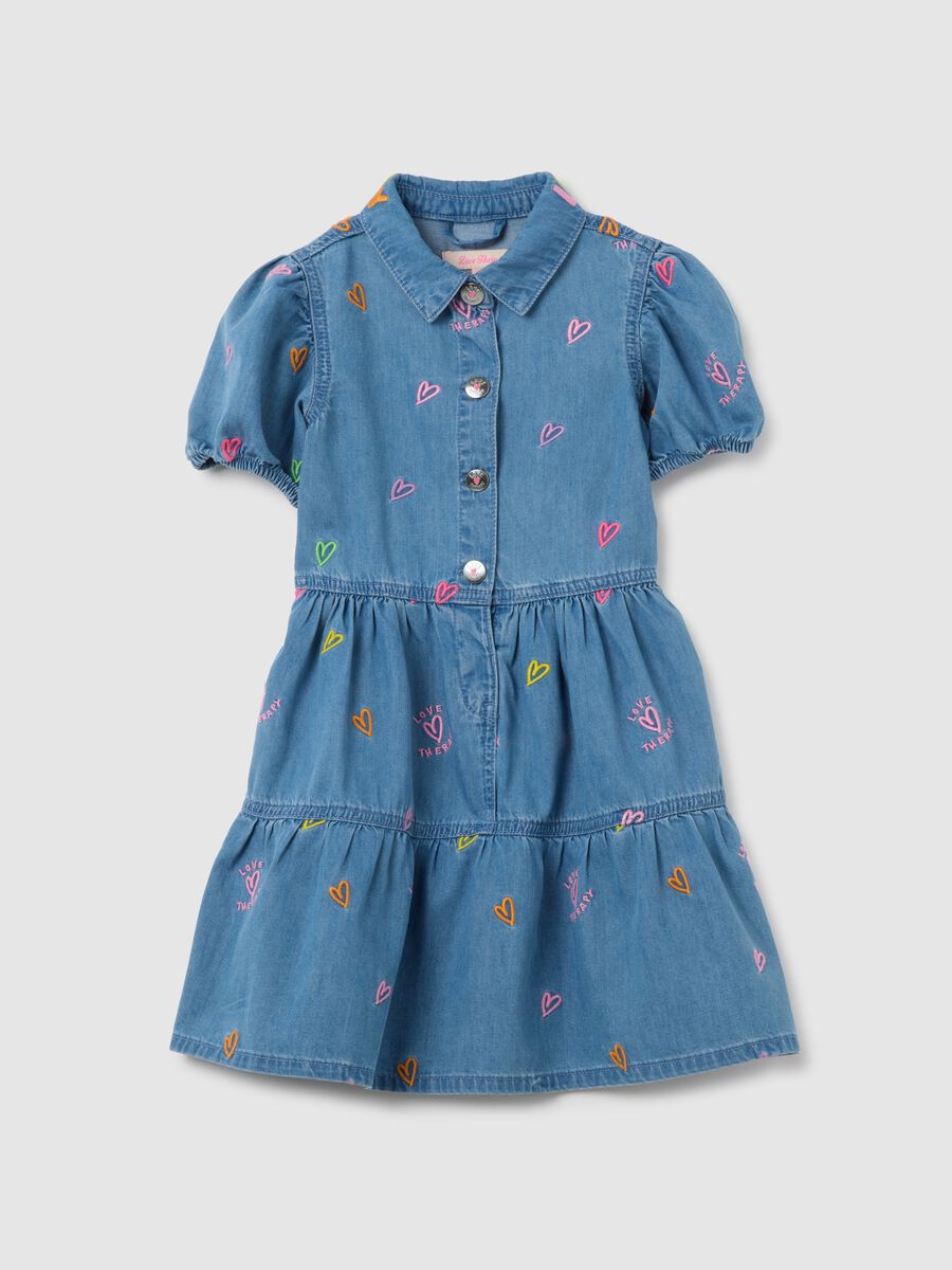 Girl's Dress in Pure Cotton Denim Regular Fit_0