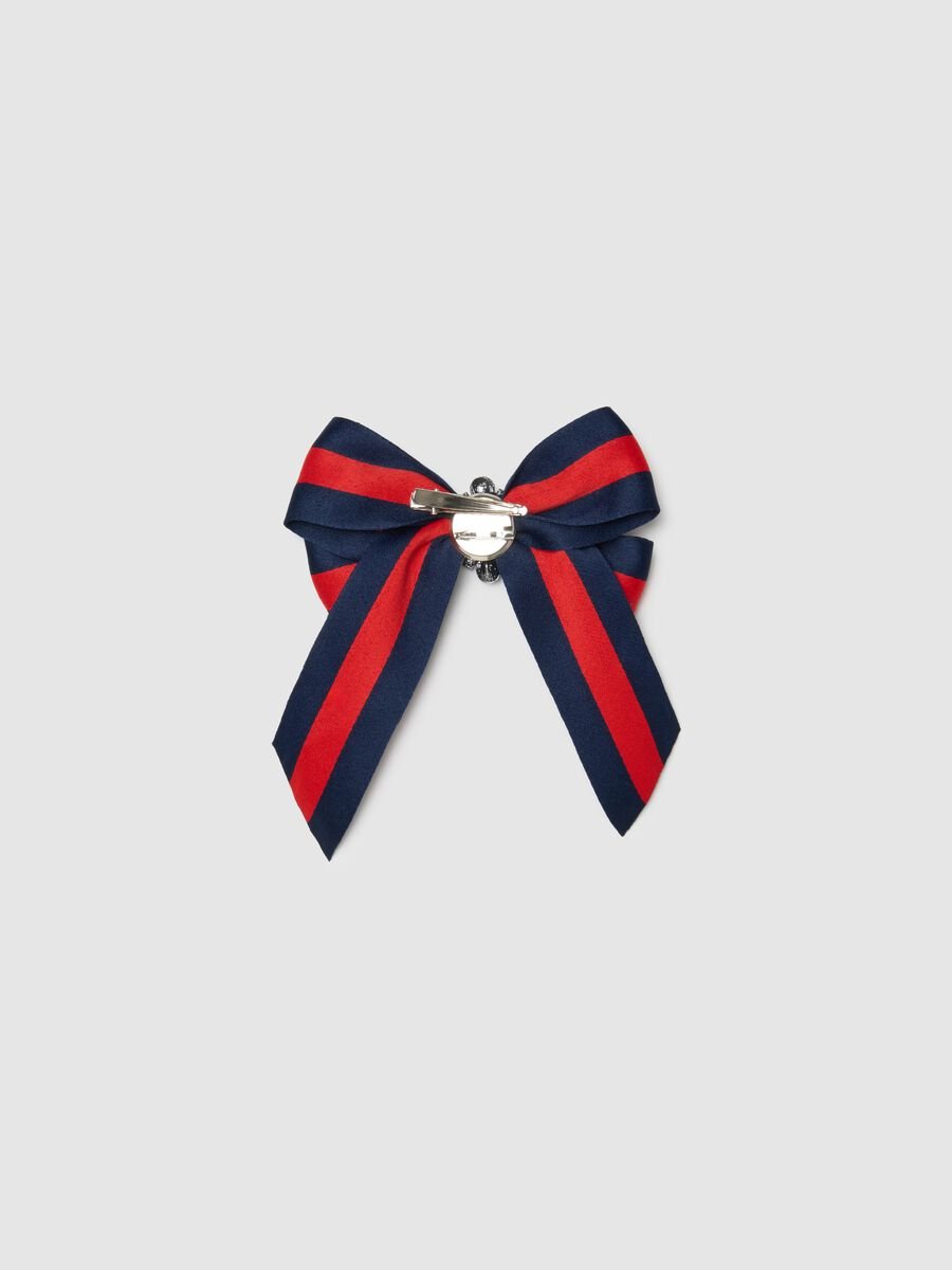 Fiocco per capelli a righe multicolor regular fit con dettagli luminosi_1