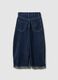 Girls' regular fit blue cotton-blend jeans with contrast stitching_1