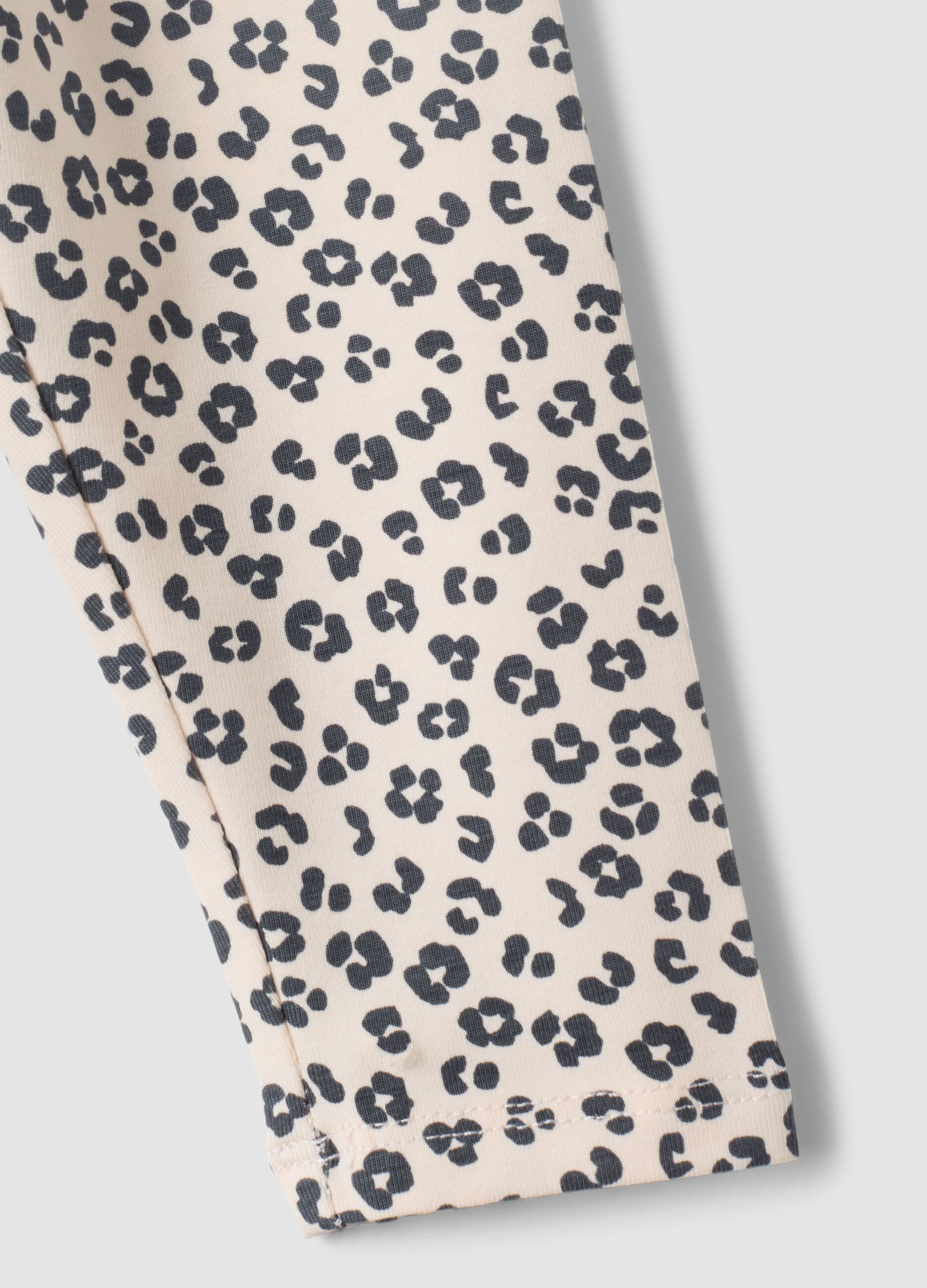 Multicolour organic cotton-blend animal print leggings for baby girl