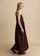 Sleeveless dress in pure brown cotton regular fit_3