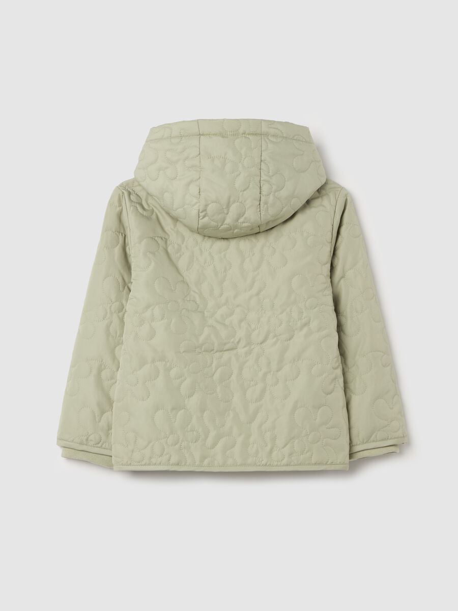Quilted jacket with hood and flowers_1