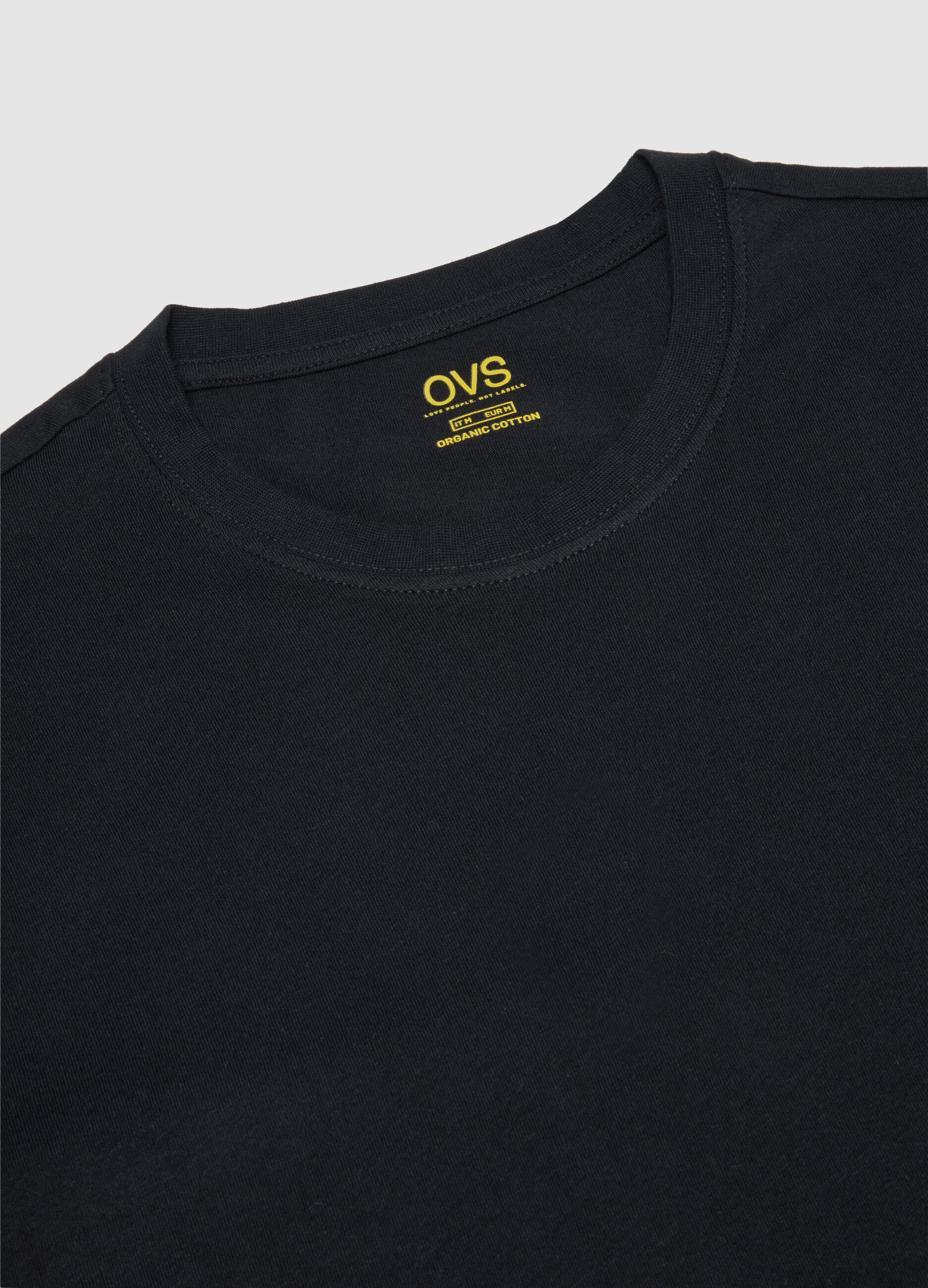 Tripack di t-shirt da uomo in puro cotone nere regular fit