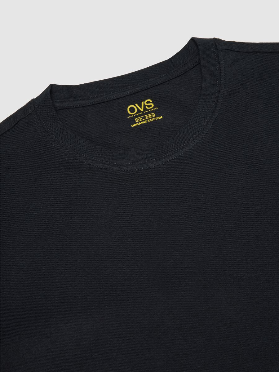 Tripack di t-shirt da uomo in puro cotone nere regular fit_5