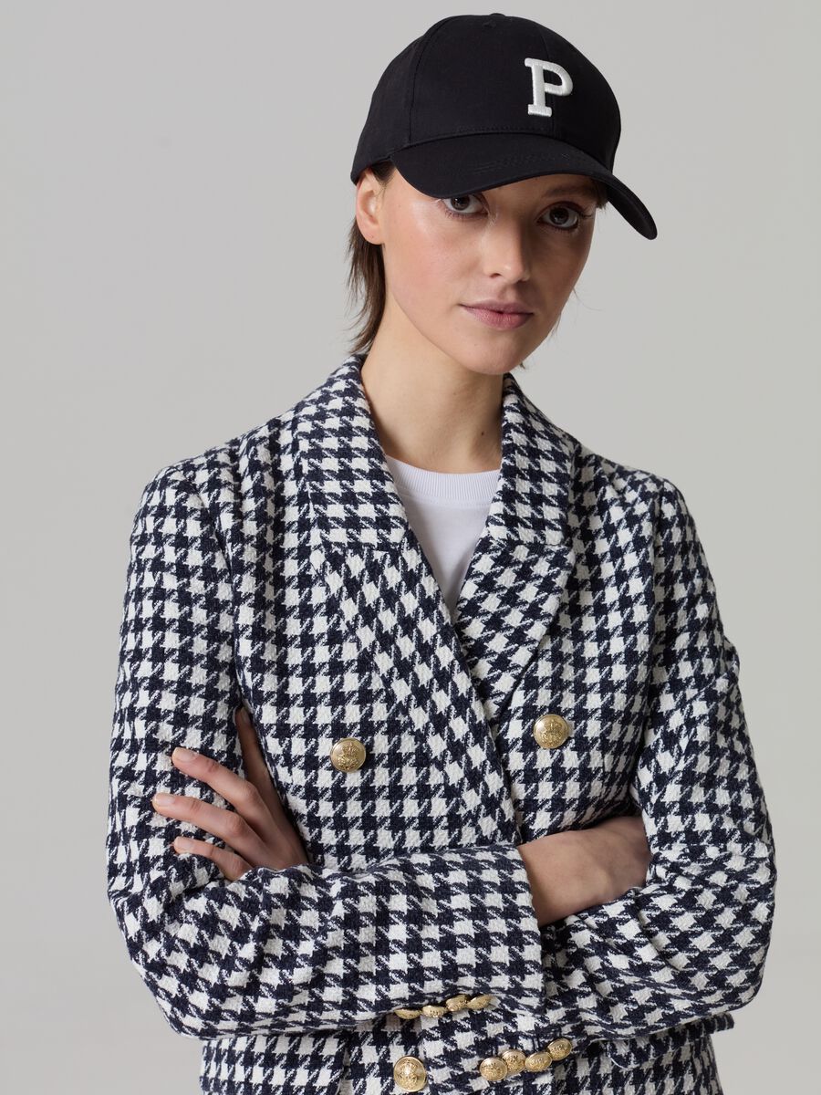 Double-breasted houndstooth blazer_1
