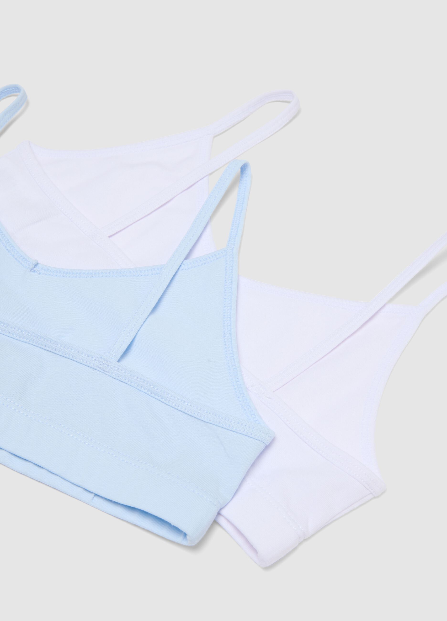 Multicoloured Stretch Cotton Girl's Bra Twinpack