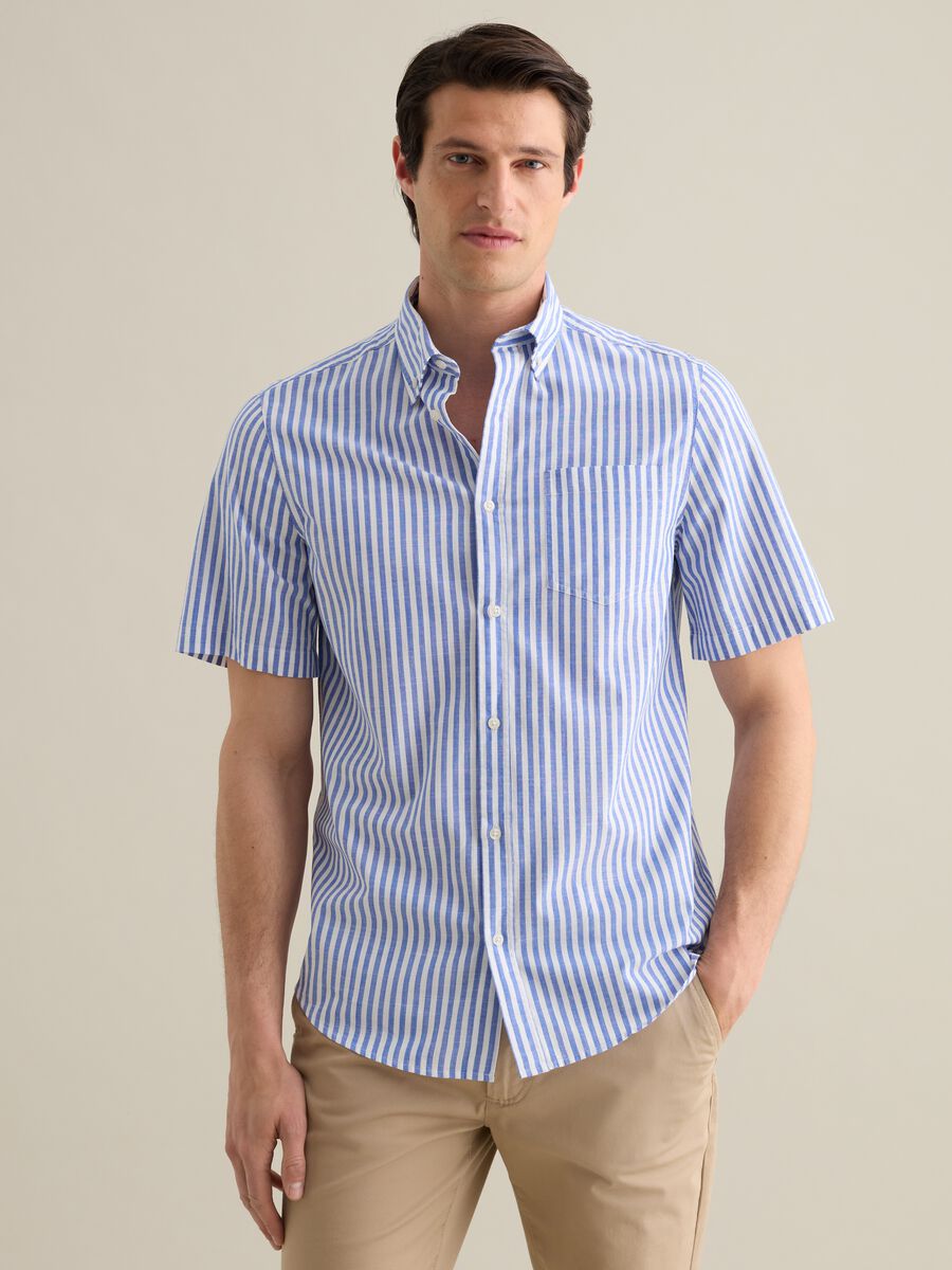 Men's pure cotton multicolor regular fit shirt with pocket_0