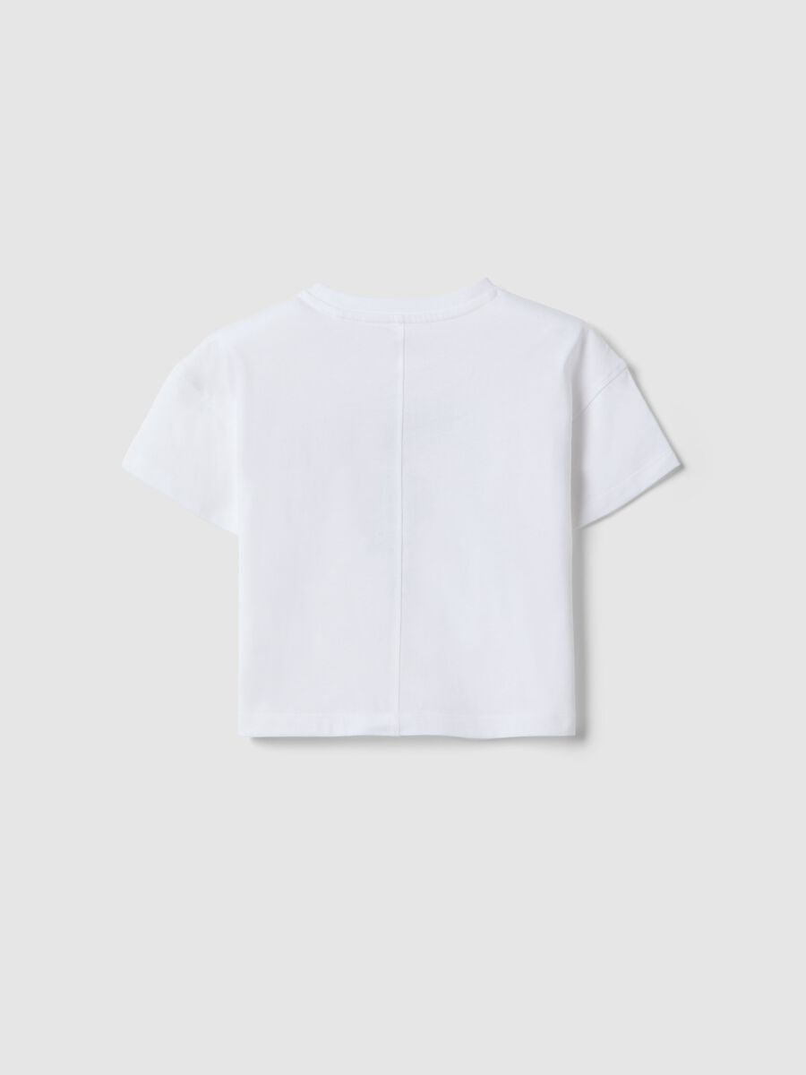 Girls' white pure cotton t-shirt regular fit with print_1
