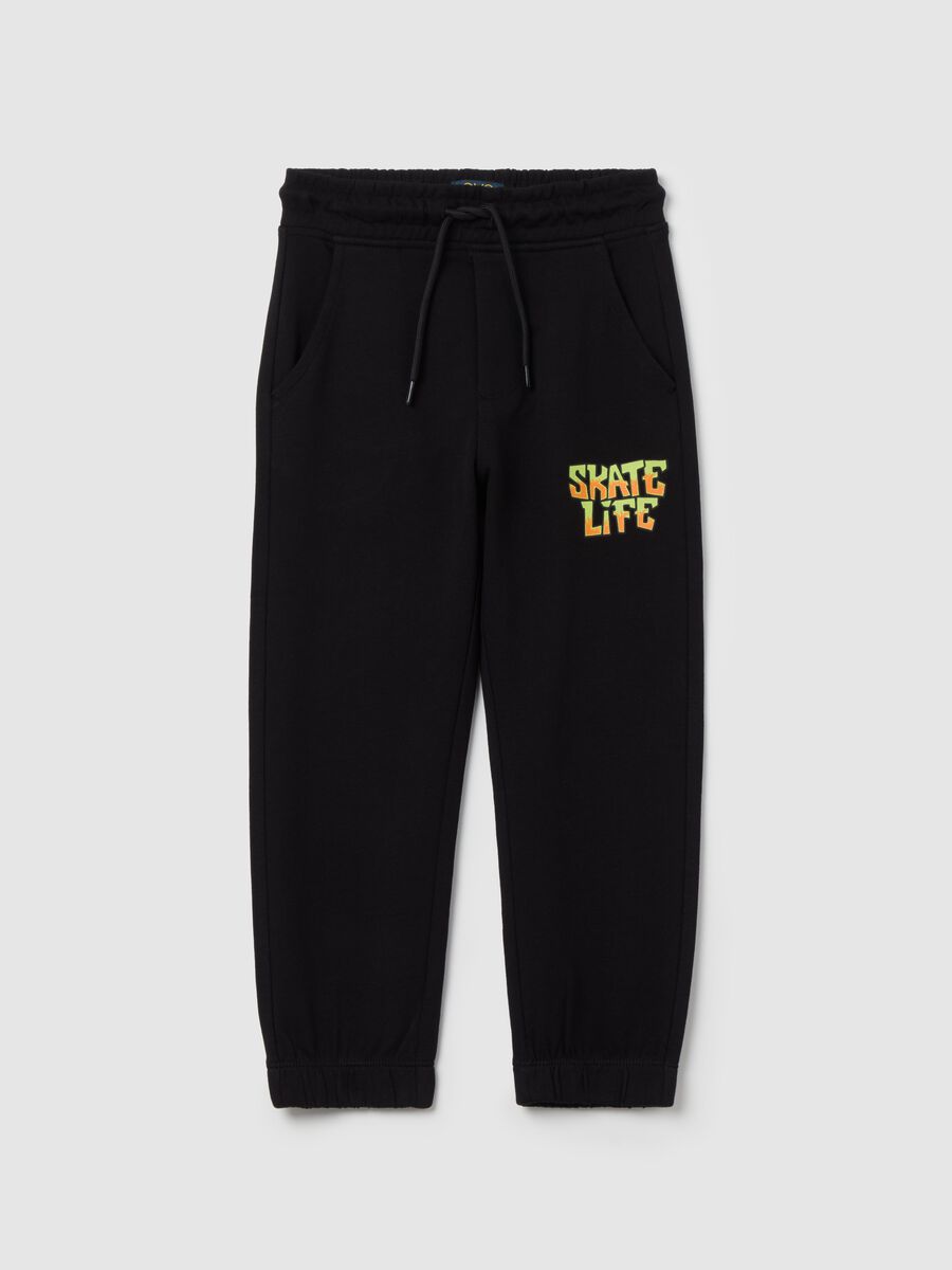 Joggers with drawstring and print_0