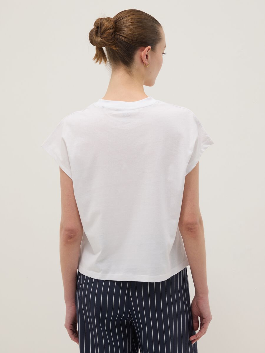 White short-sleeve fitted pure cotton T-shirt_3