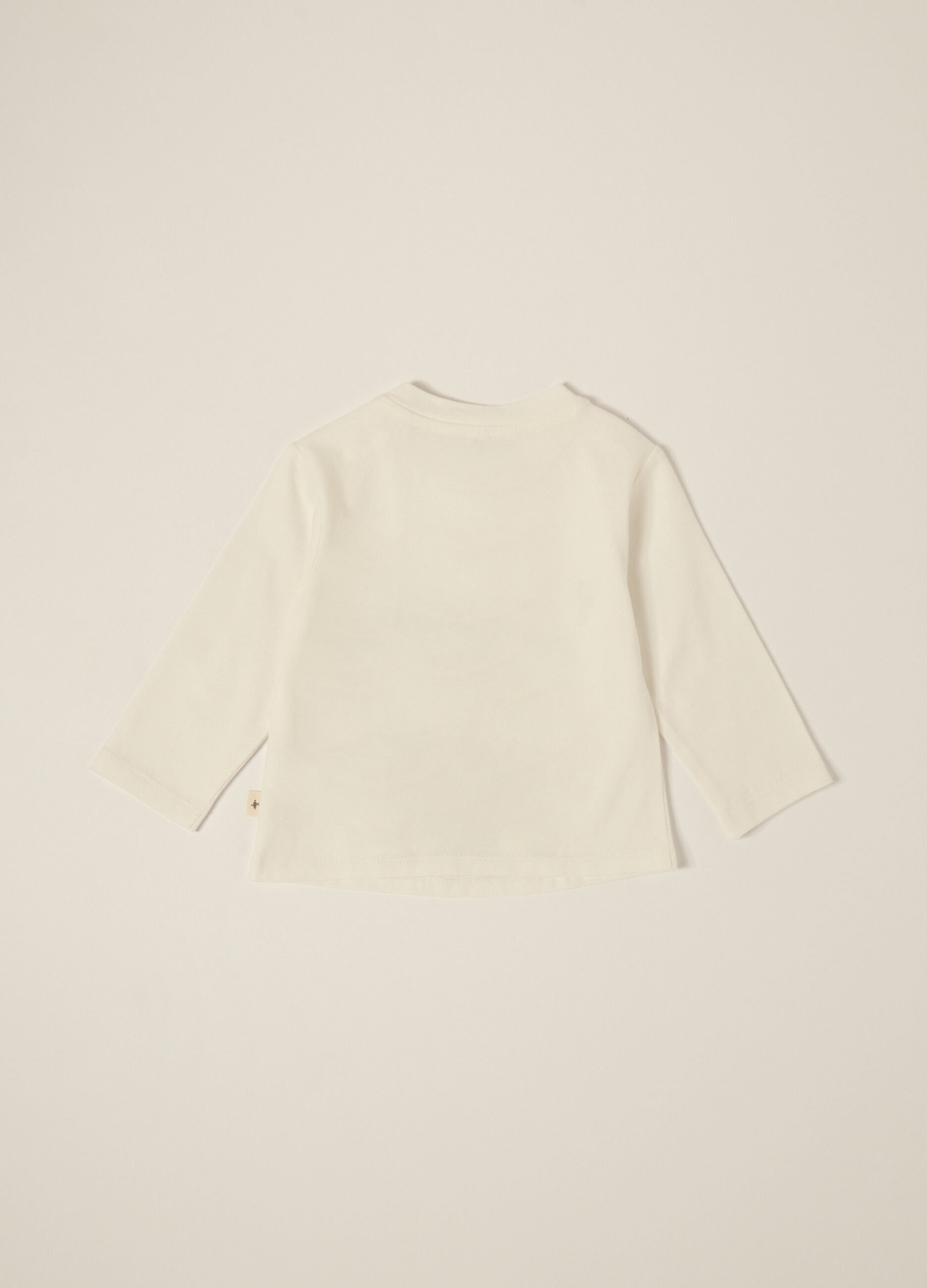 White long-sleeve cotton shirt for newborn