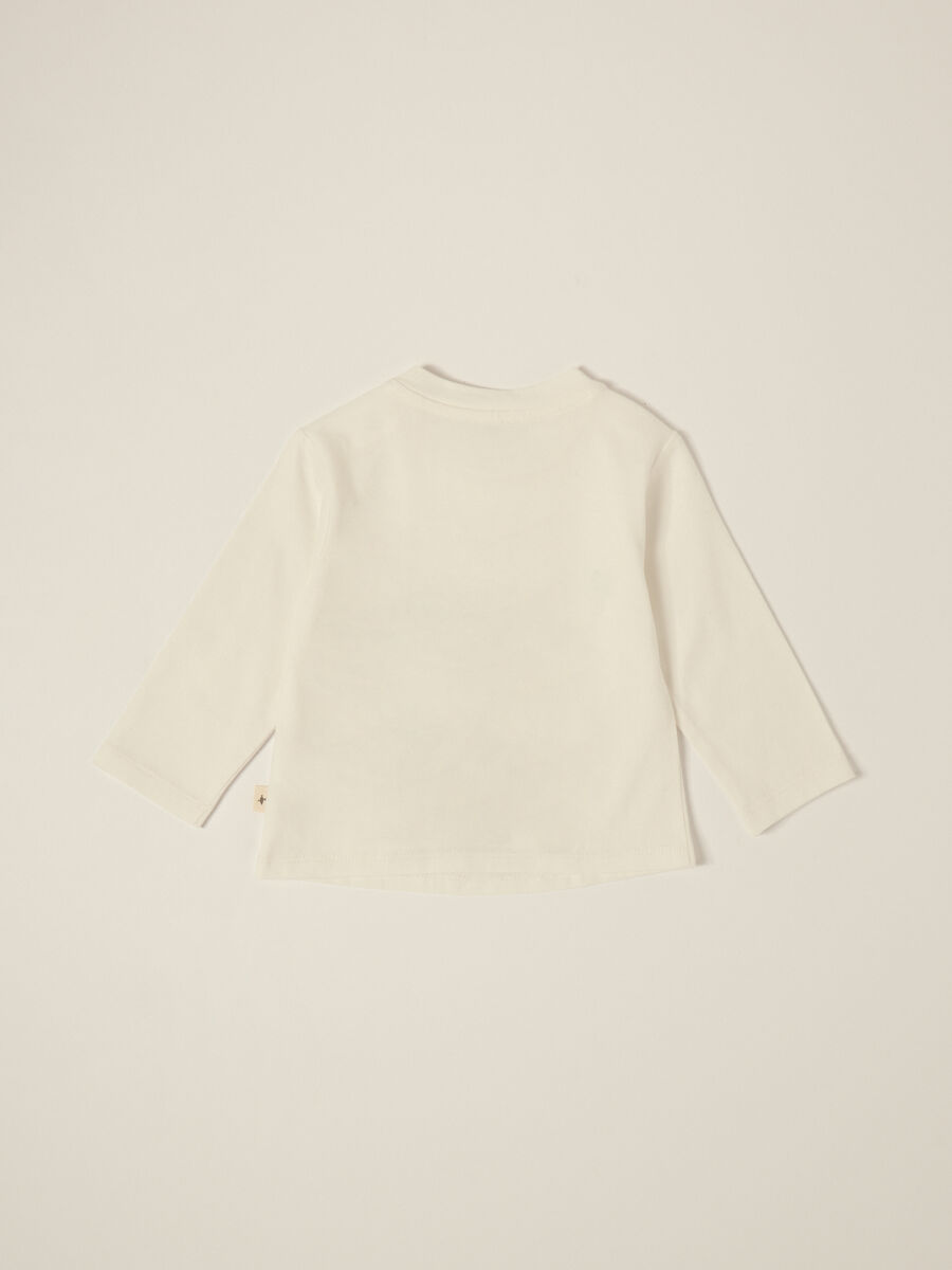 White long-sleeve cotton shirt for newborn_1
