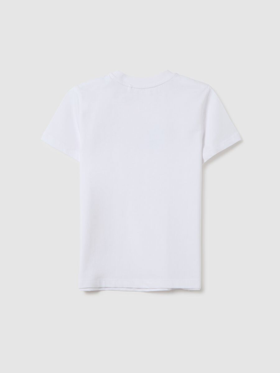 T-shirt da ragazze in puro cotone bianca regular fit con stampa_1
