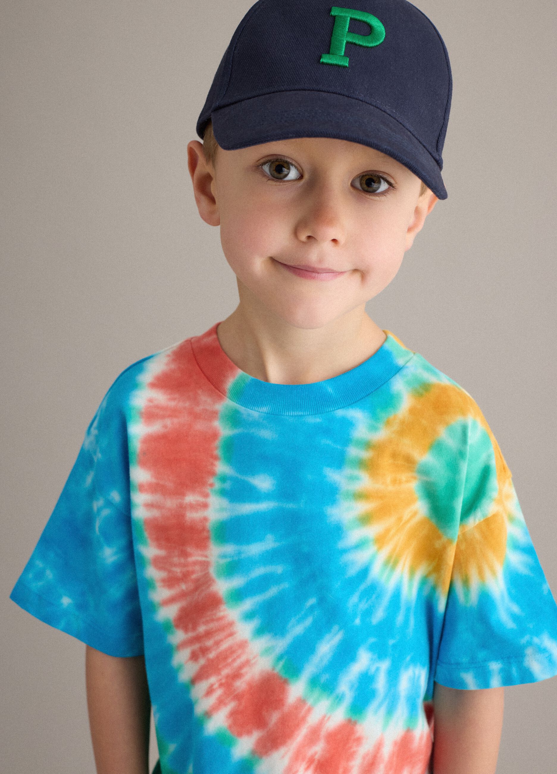 Kids' Regular Fit Multicolour Tie-Dye Pure Cotton T-shirt