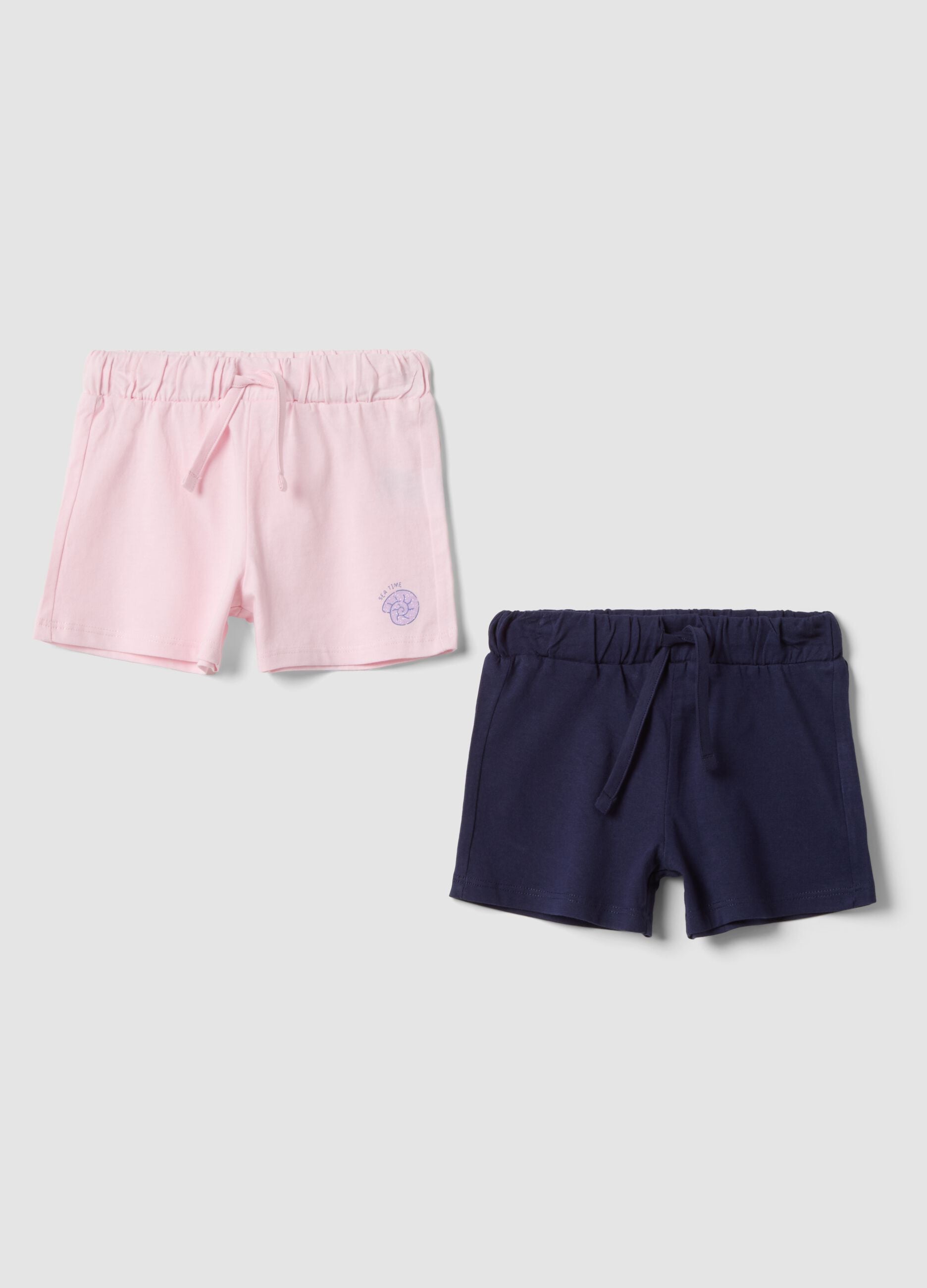 Twin pack of purple pure cotton shorts