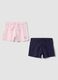Twin pack of purple pure cotton shorts_0