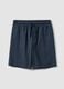 Blue cotton and linen blend pyjama shorts, regular fit_4