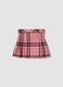 Pink and Purple Checked Stretch Viscose Skirt_0