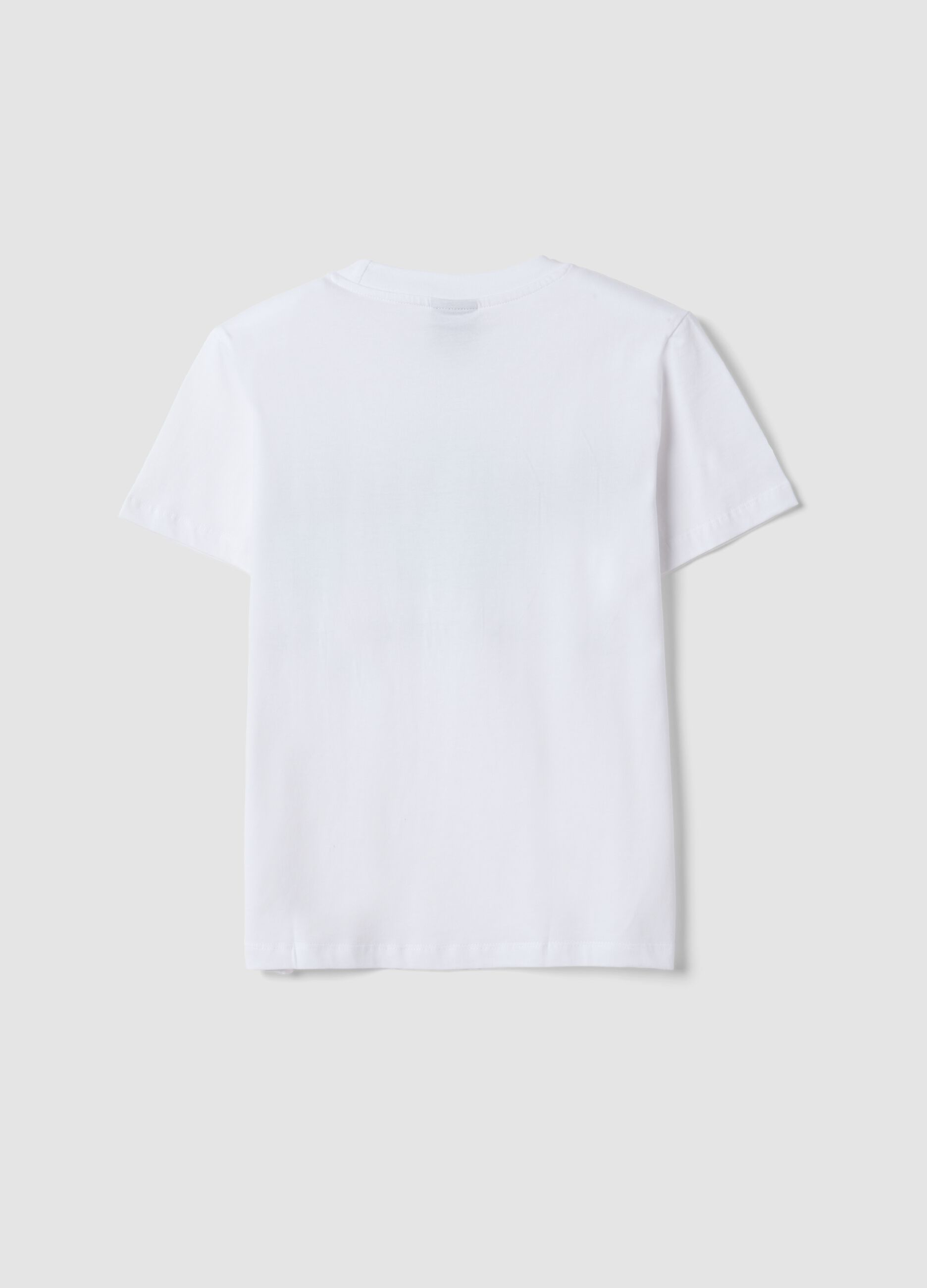 White 100% cotton T-shirt with Hard Rock Cafe logo, regular fit