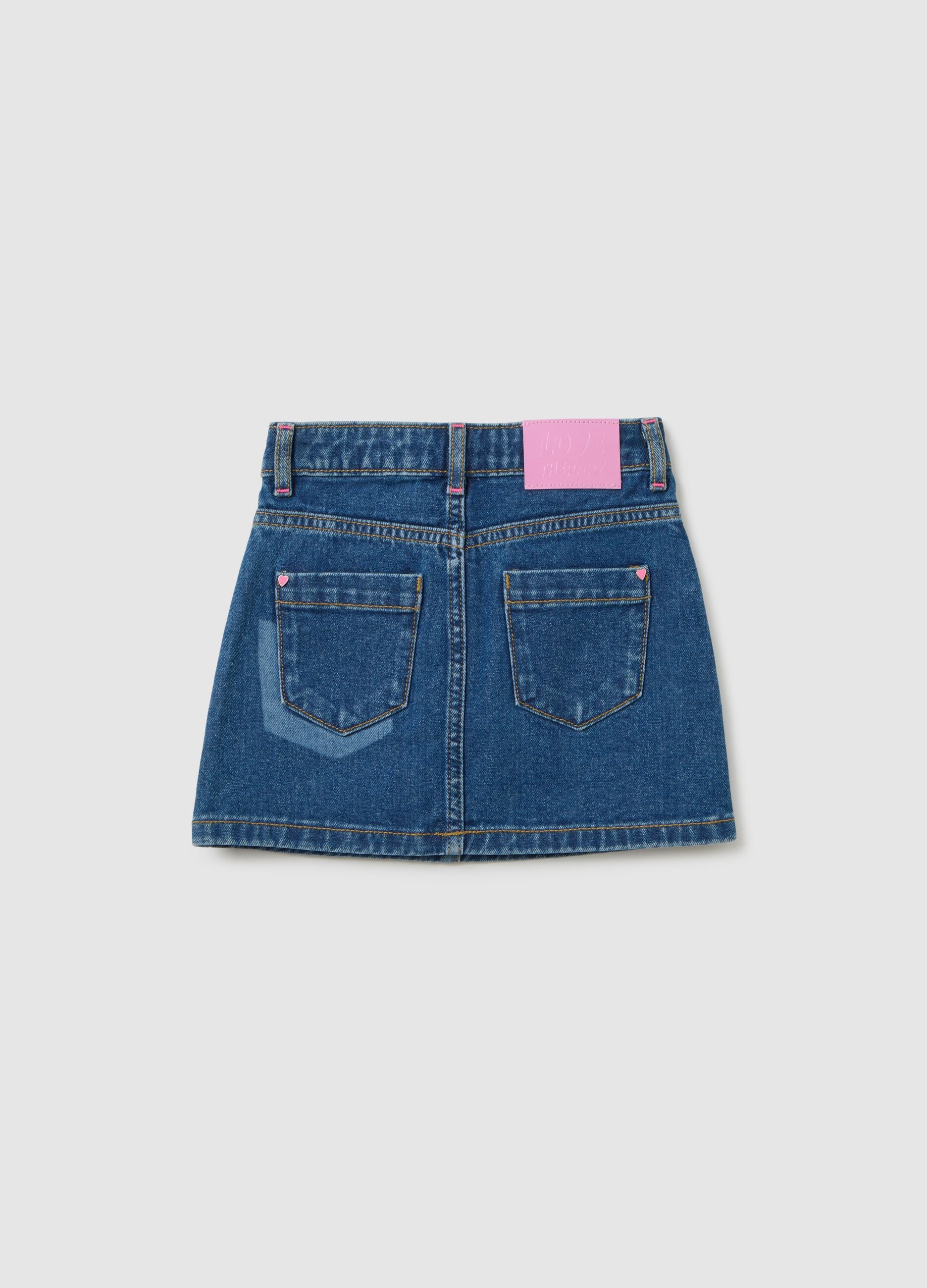 Girls' Pure Cotton Denim Skirt Regular Fit