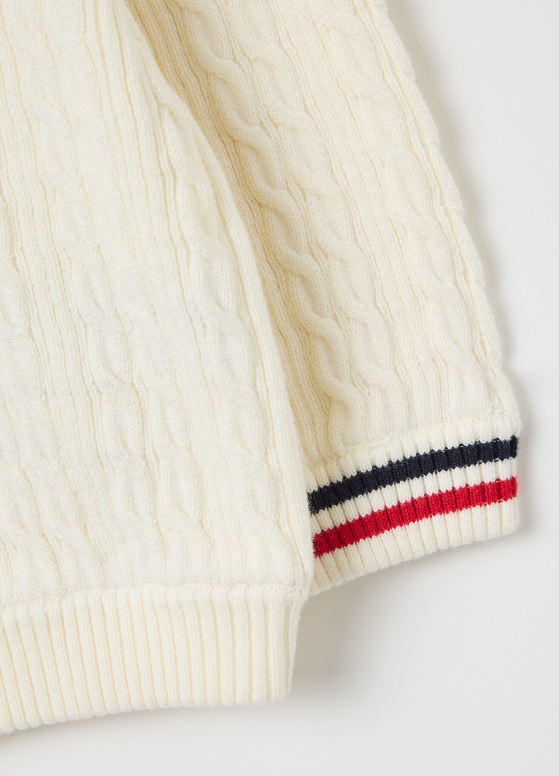 Children's jumper in pure white cotton regular fit