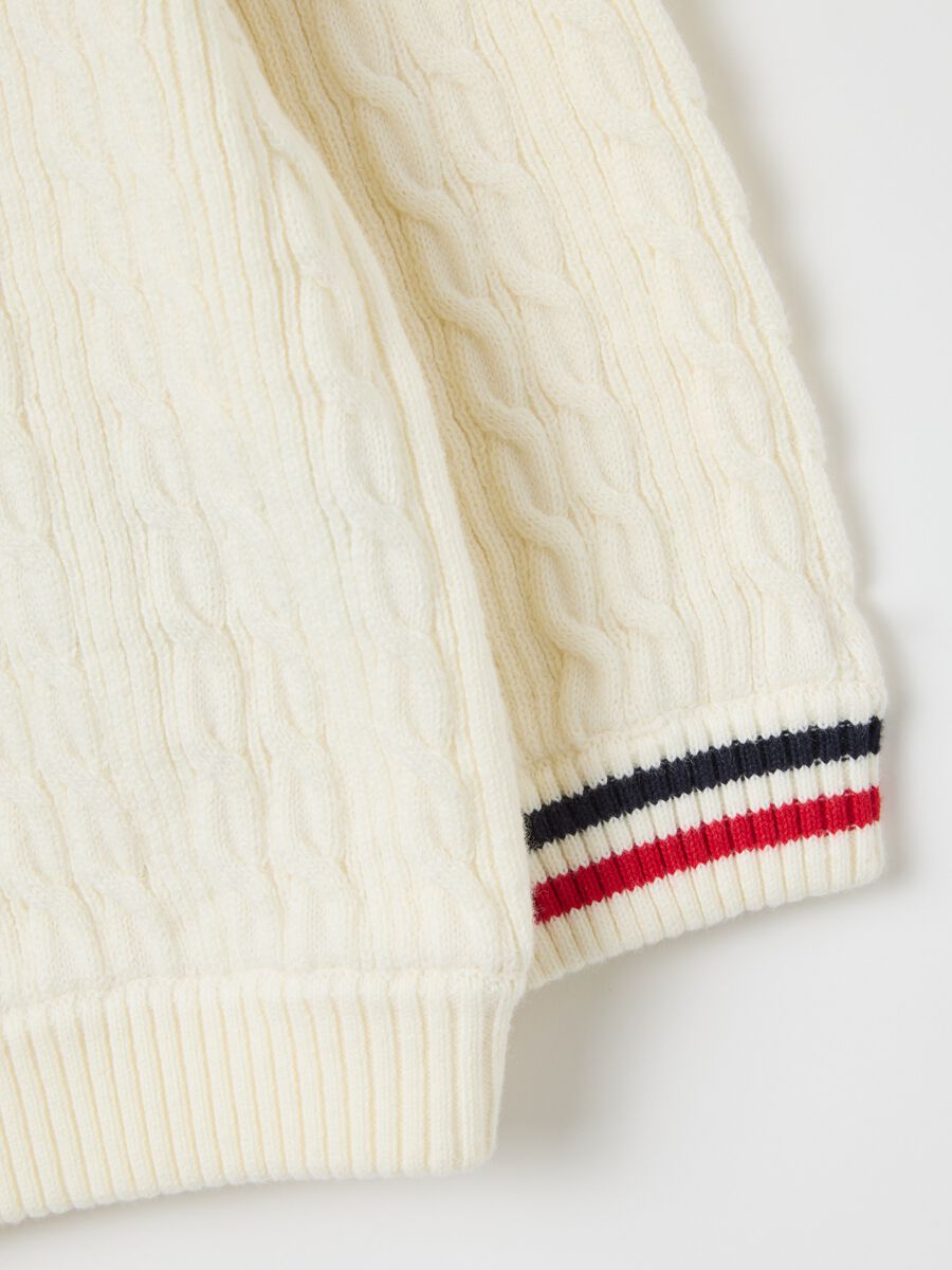 Children's jumper in pure white cotton regular fit_2
