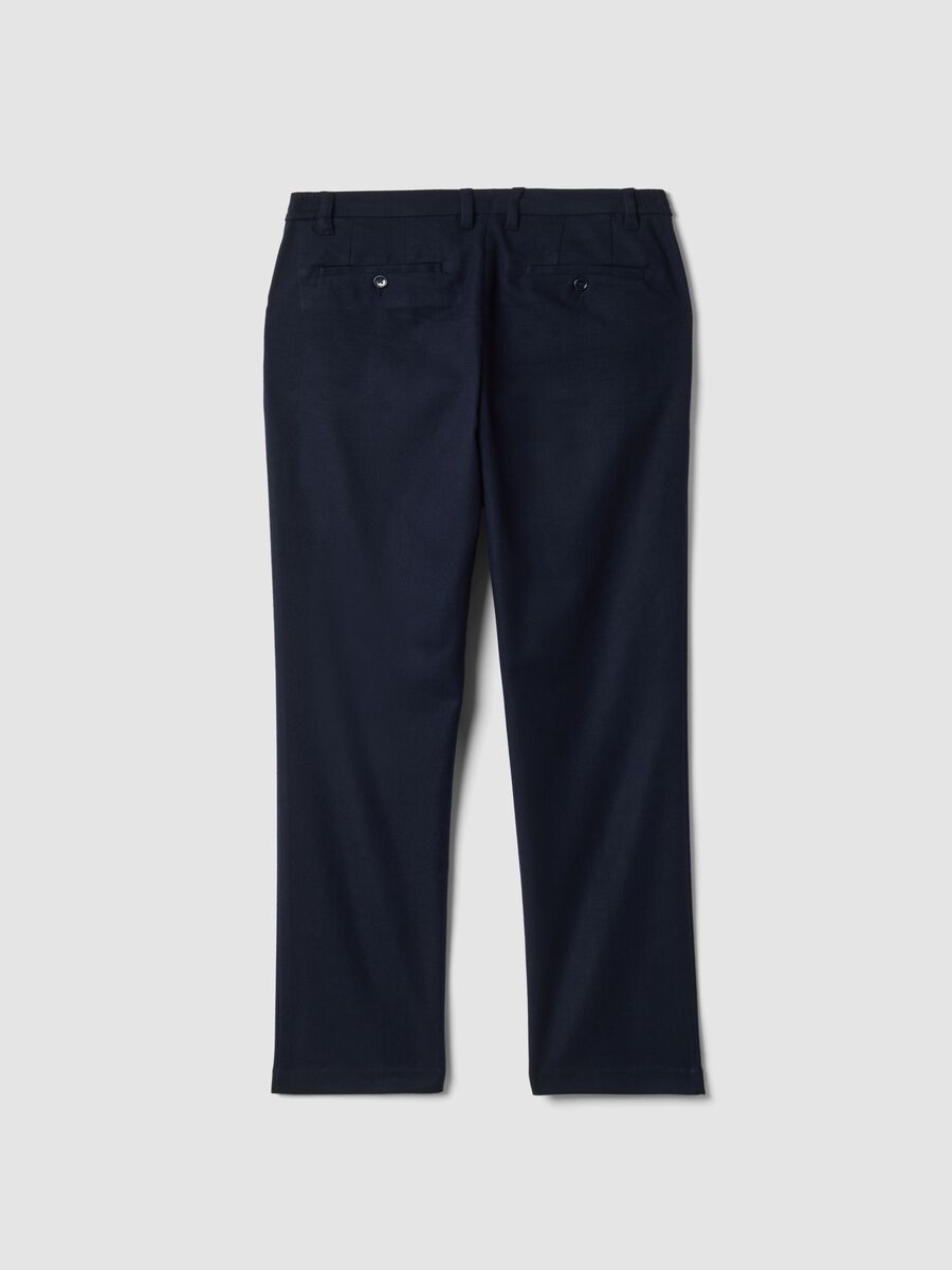 Navy stretch viscose-blend chino trousers, regular fit_1