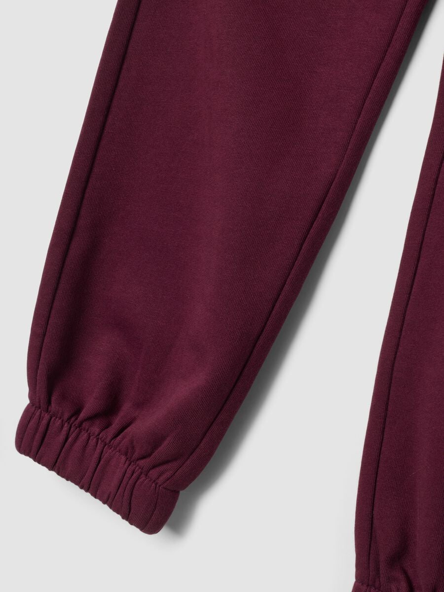 Purple regular-fit fleece joggers in pure cotton_3