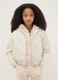 White padded regular fit jacket with hood for girls_0