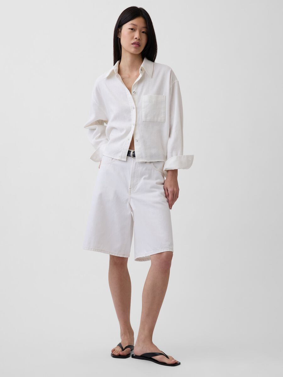 Camicia in puro cotone con tasca applicata_4