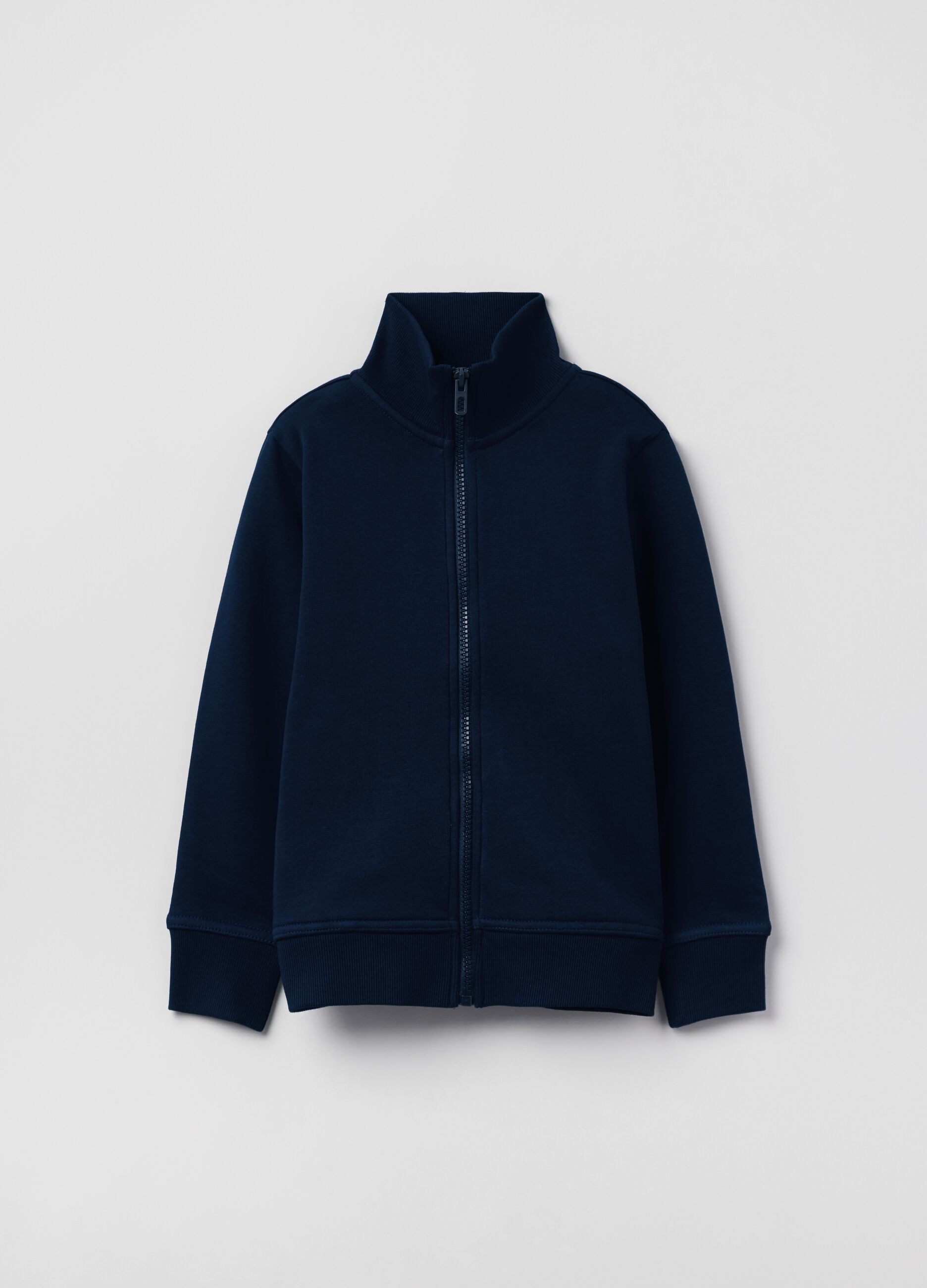 Full-zip in felpa a collo alto_0