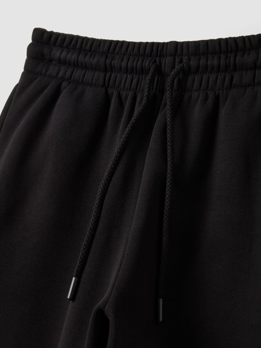 Pantaloni jogger neri in misto cotone con vita elasticizzata regular fit_6