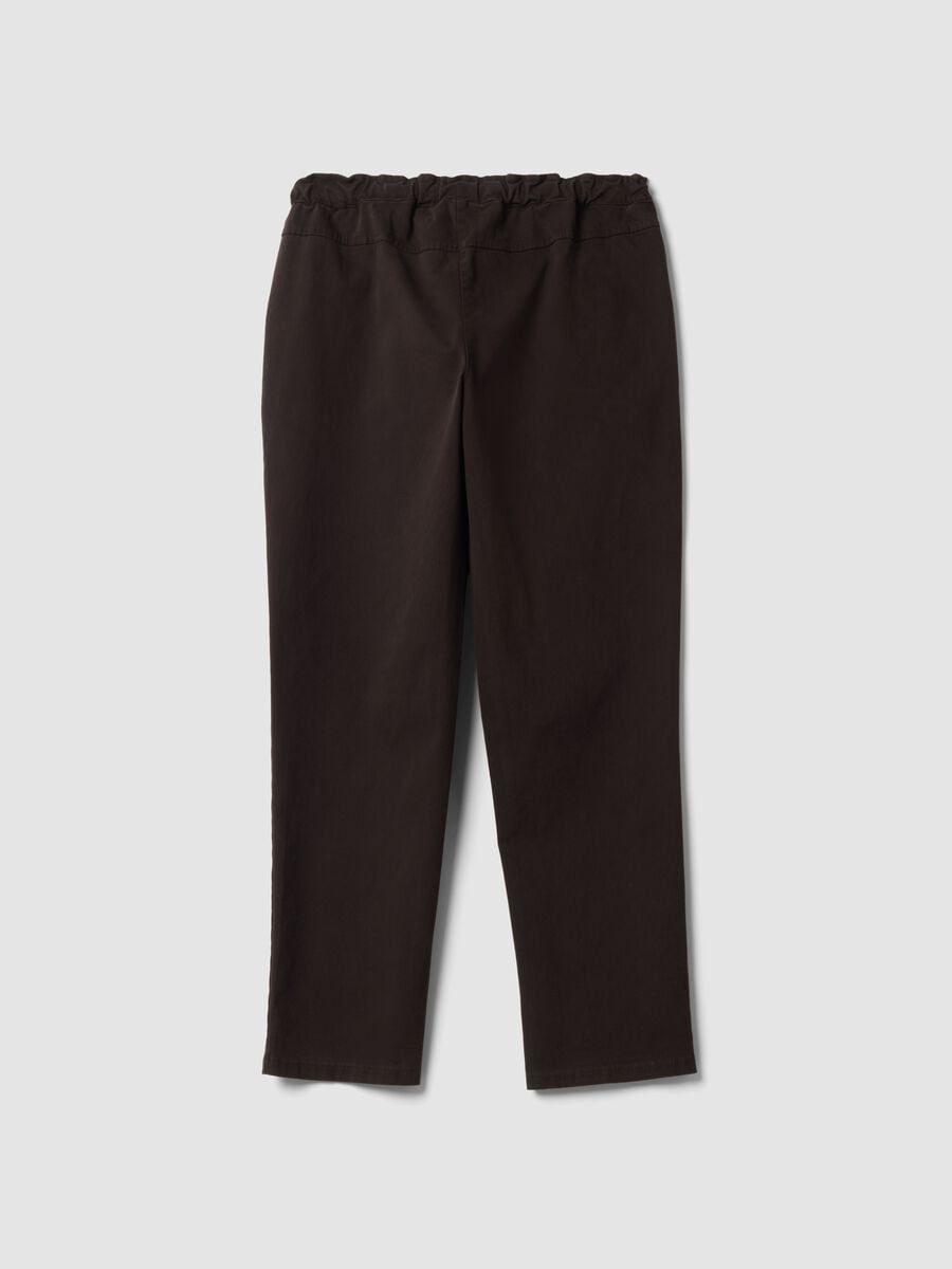 Brown regular-fit stretch cotton trousers_2