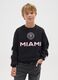 Felpa da bambino in misto cotone nero regular fit con logo Miami CF_0