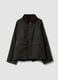 Green cotton-blend parka with velvet collar_0