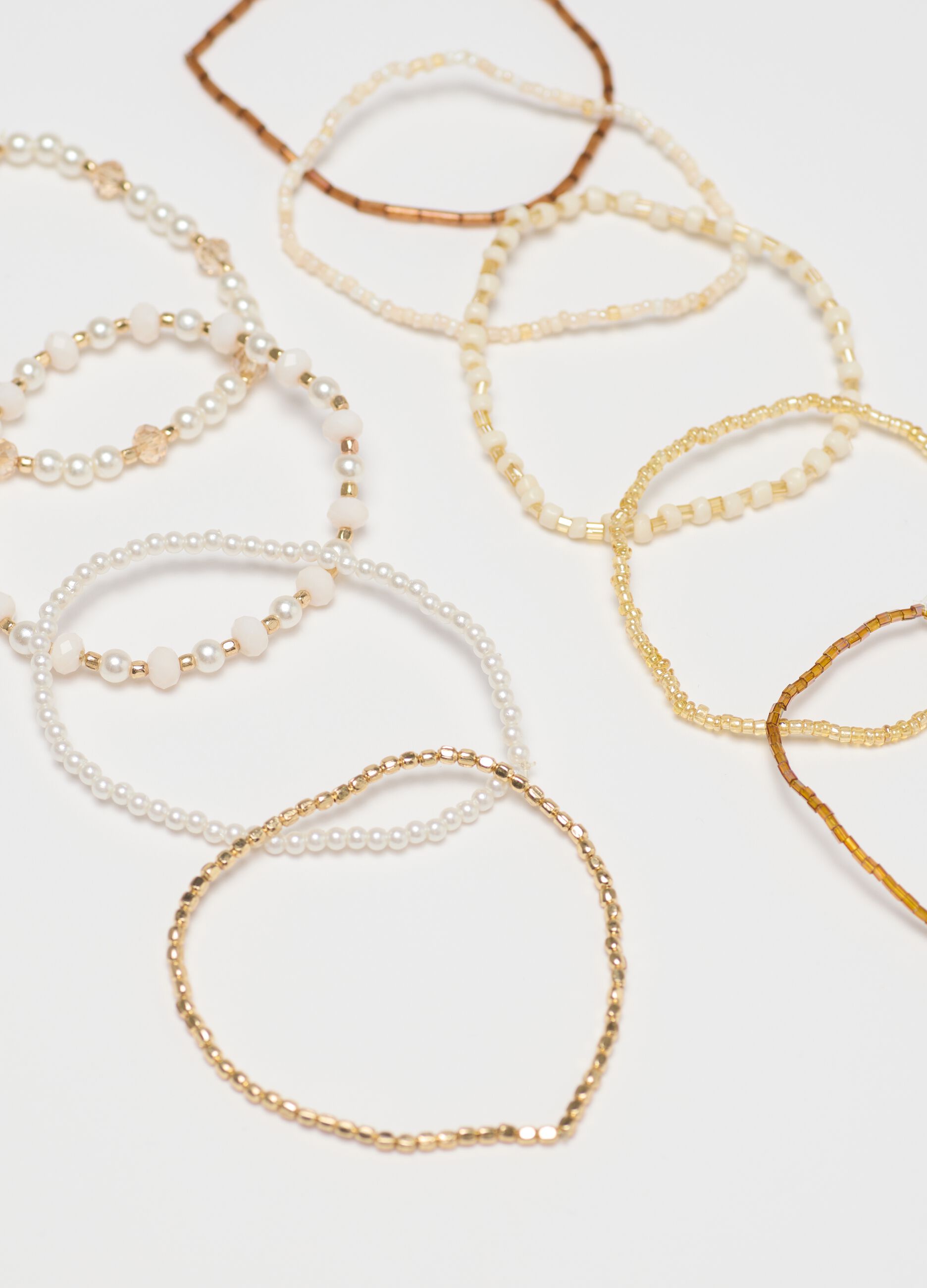 Nine-pack bracelets with beads