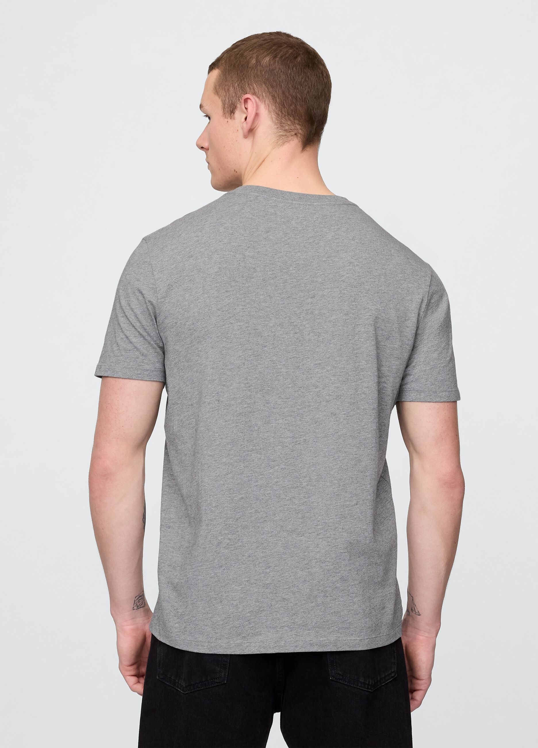 Pure cotton V-neck T-shirt