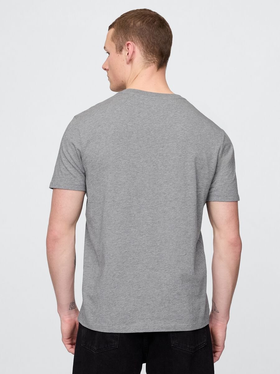 Pure cotton V-neck T-shirt_1