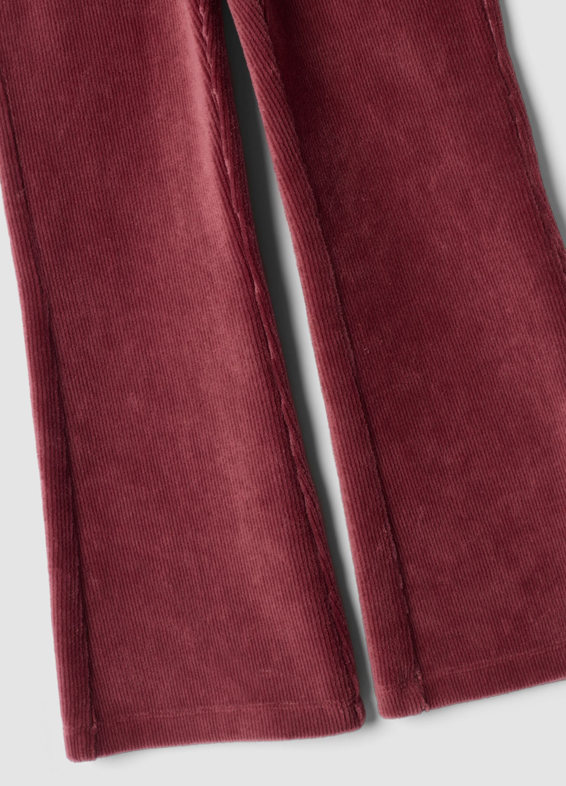 Brown flared stretch cotton trousers