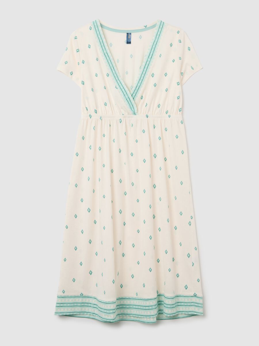 White cotton nightgown with ethnic print_4