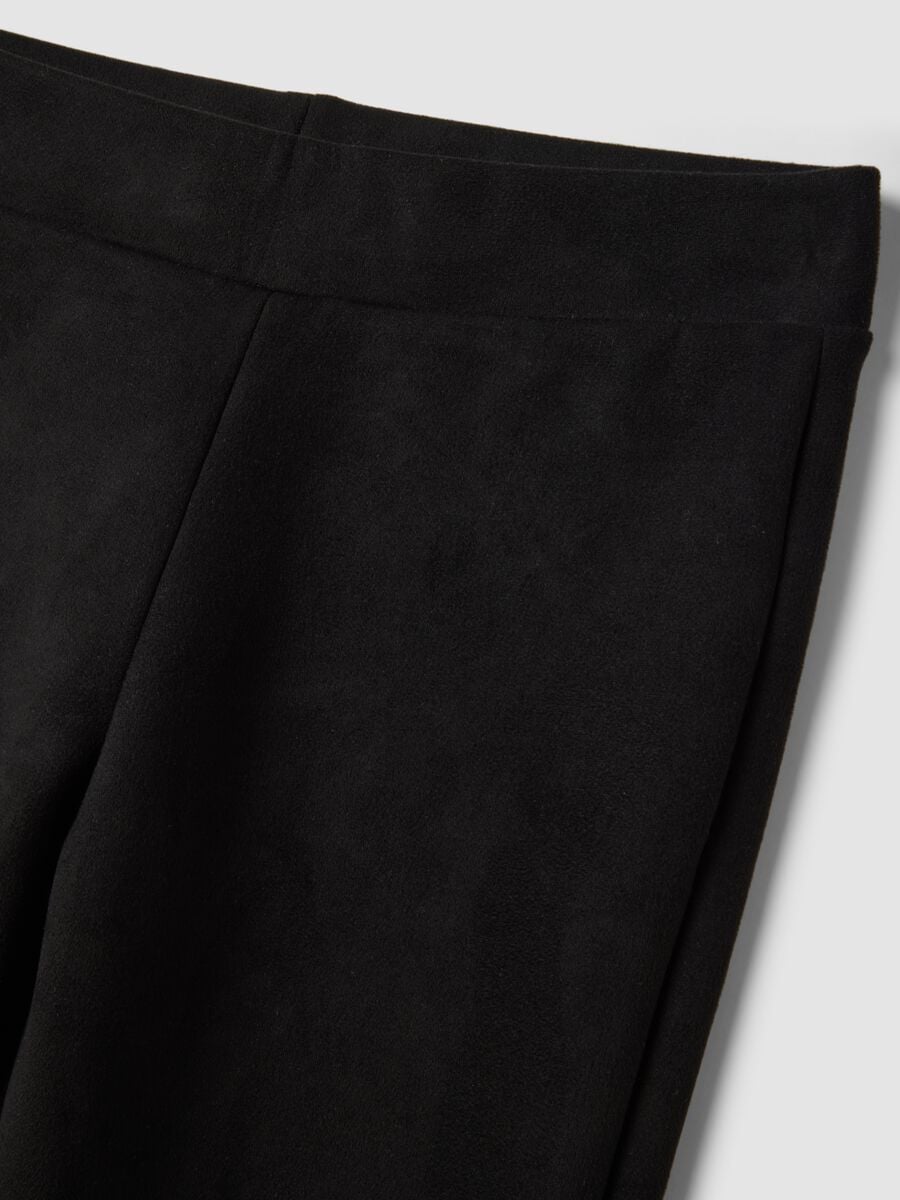 Leggings neri flare in tessuto elasticizzato_1