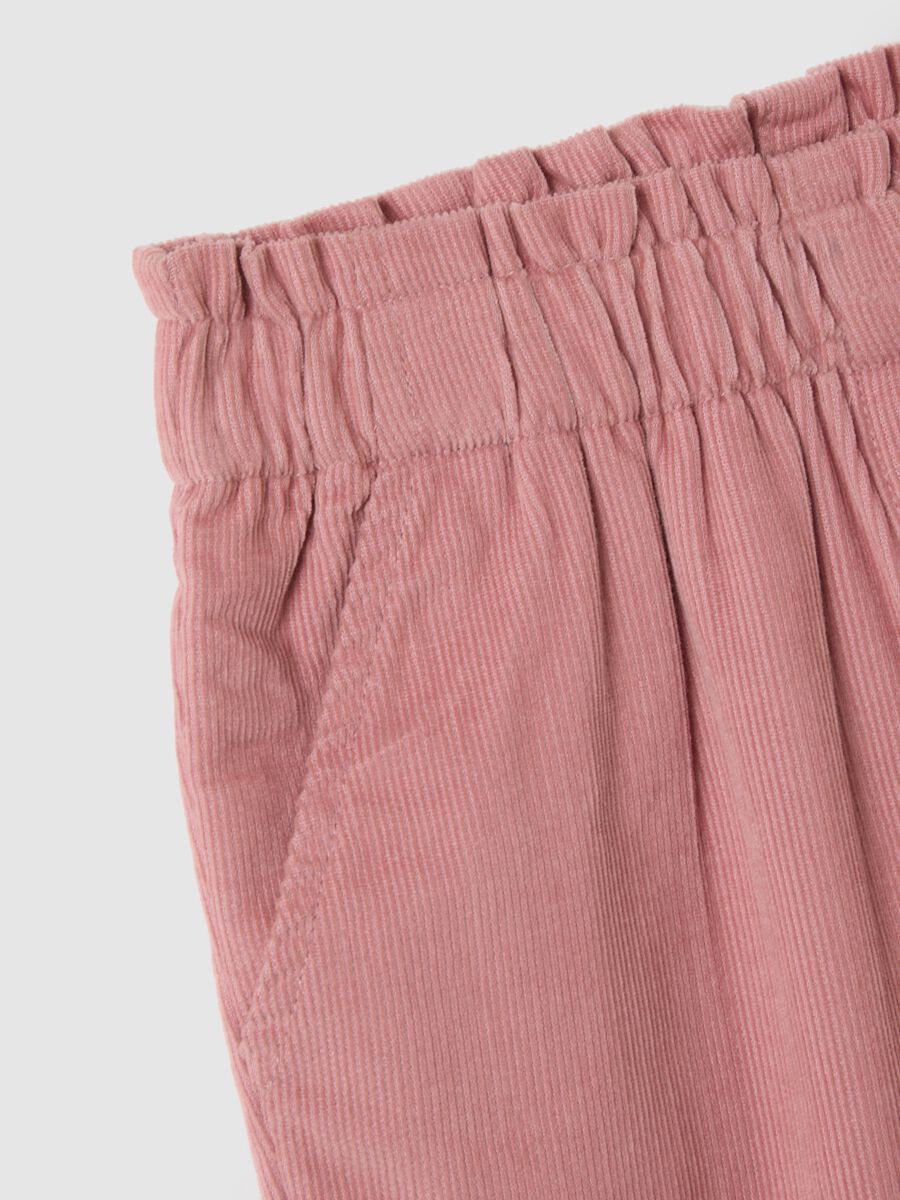 Girls' pink pure cotton regular fit trousers_2