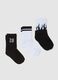 Multi-colour cotton stretch children's socks tripack set_0